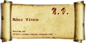 Nász Vince névjegykártya