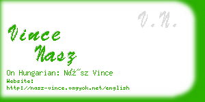 vince nasz business card